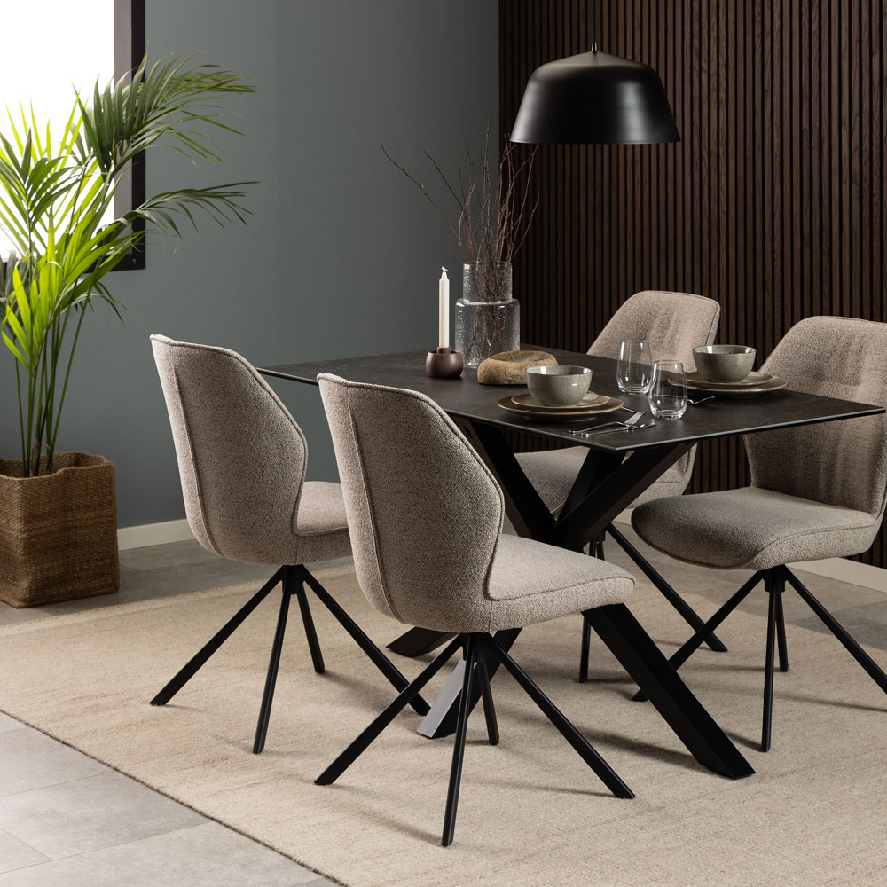 Florence Heaven 4 Seater Ceramic Top Dining Table Black Image 9