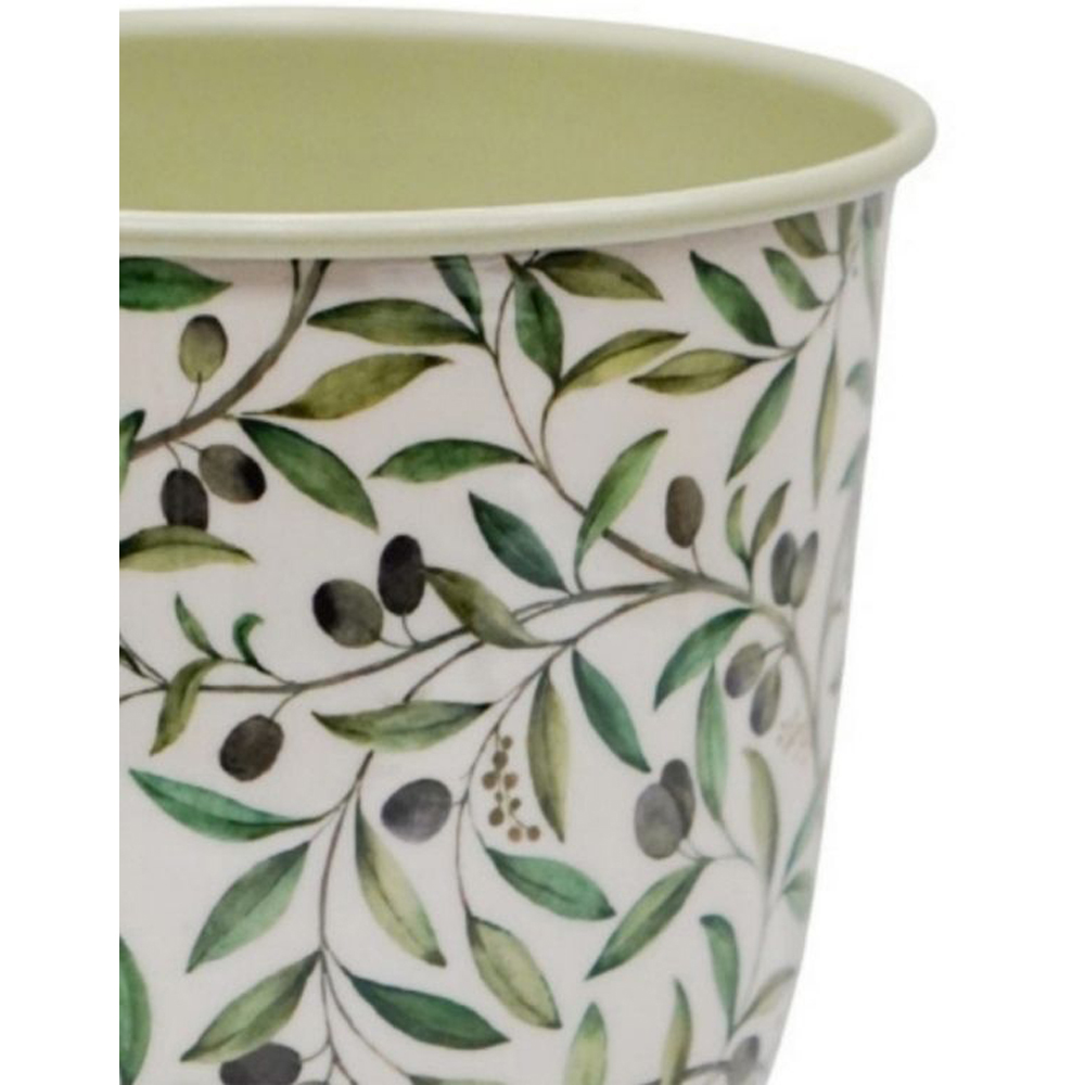 Ivyline Maisie Olive Green Vintage Metal Small Planter 2 Pack Image 2