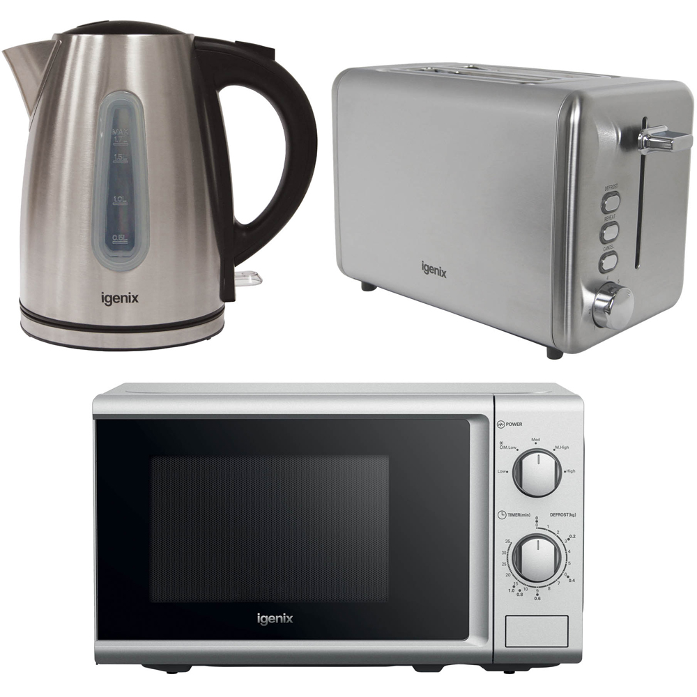 Igenix IGPK38 20L Microwave with 2 Slice Toaster and 1.7L Kettle Set Image 1