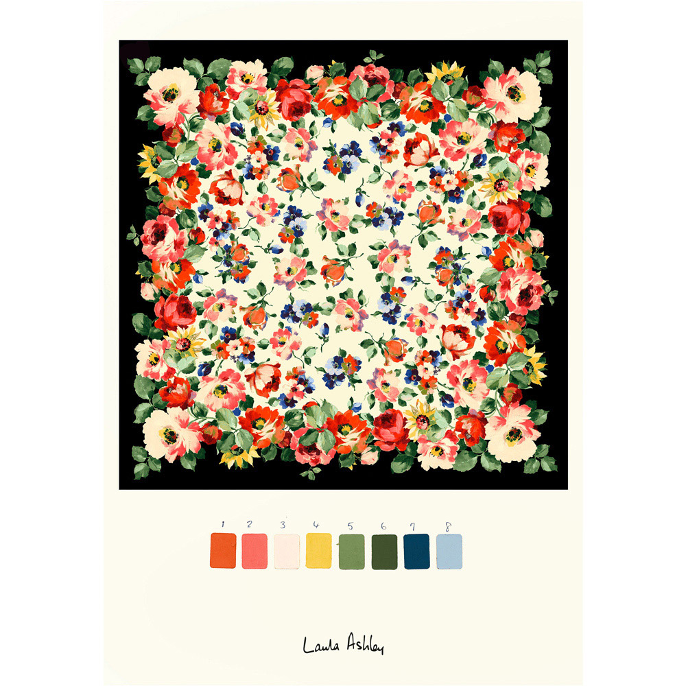 Laura Ashley Garden Floral White Frame Wall Art 50 x 70cm Image 4