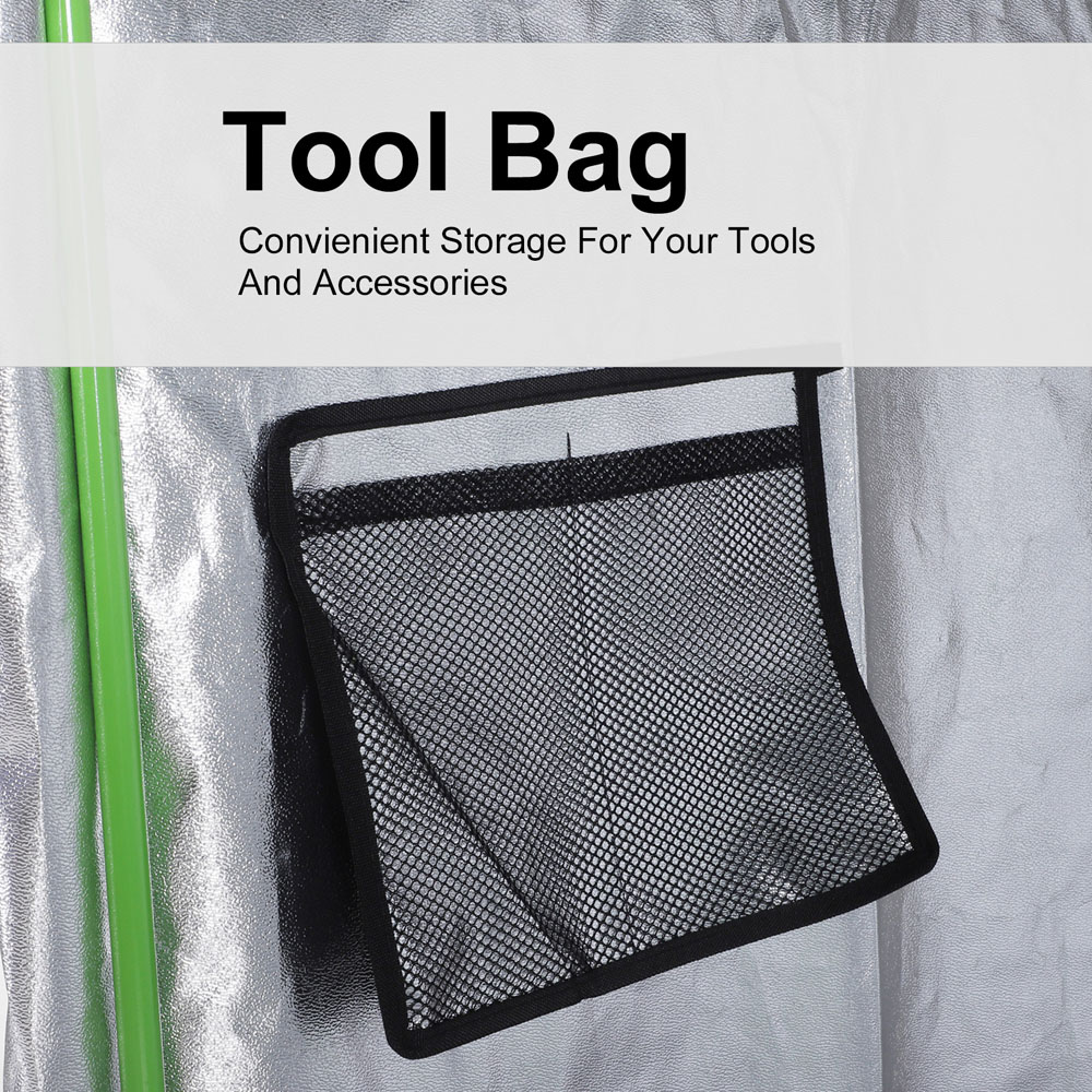 Outsunny Black and Green Hydroponic 2.6 x 5.2ft Plant Grow Tent Image 6