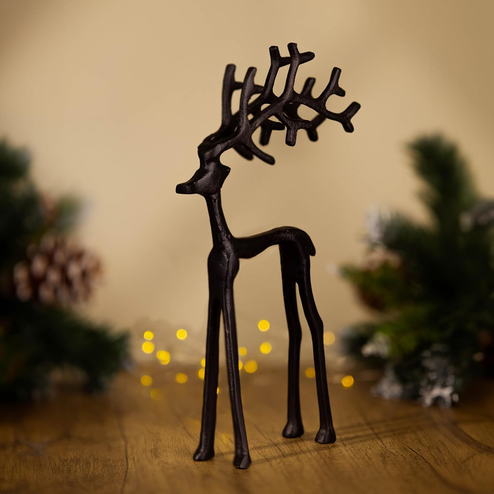 Marco Paul Black Reindeer Christmas Decoration Image 7