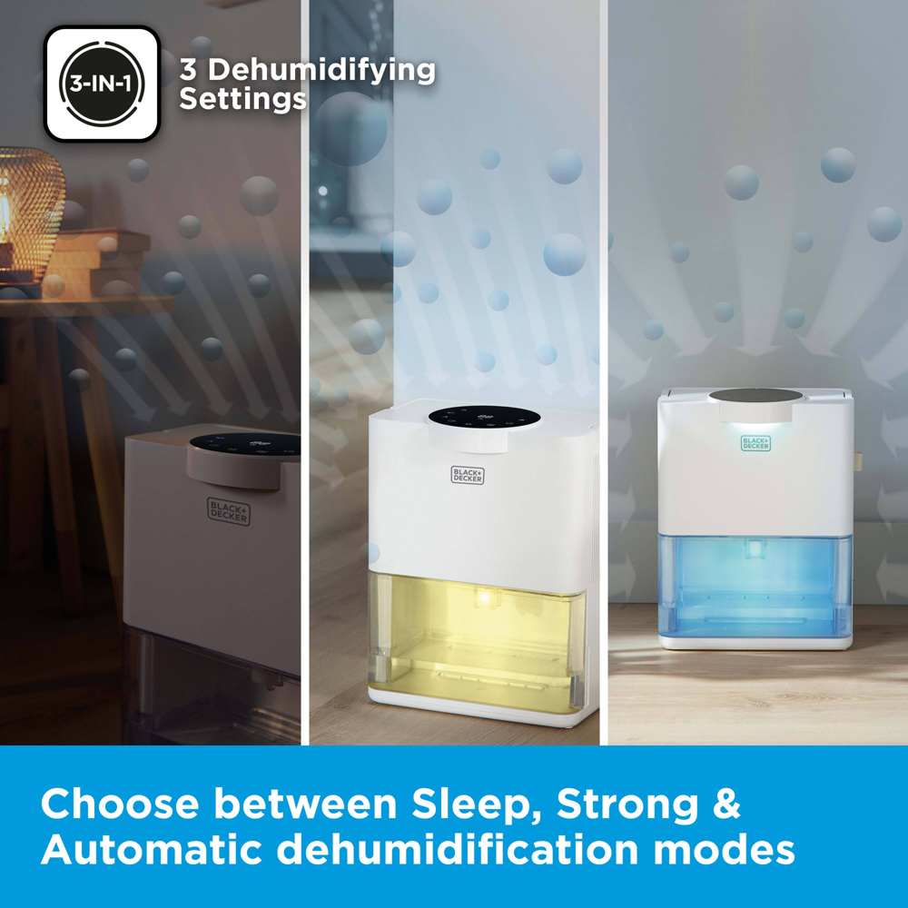 Black+Decker 2-in-1 3.2L Smart Dehumidifier with Air Purifier Image 6
