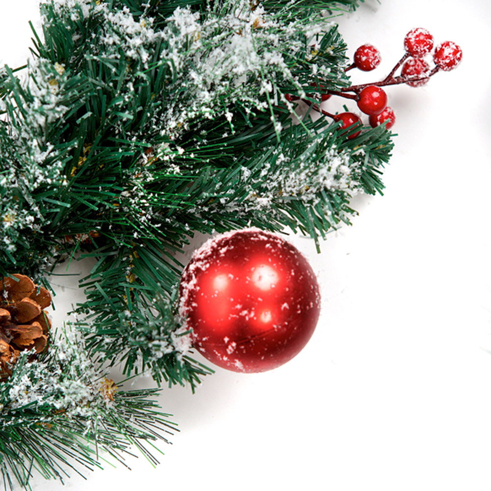 Best Artificial Red Frosted Christmas Garland 370cm Image 4