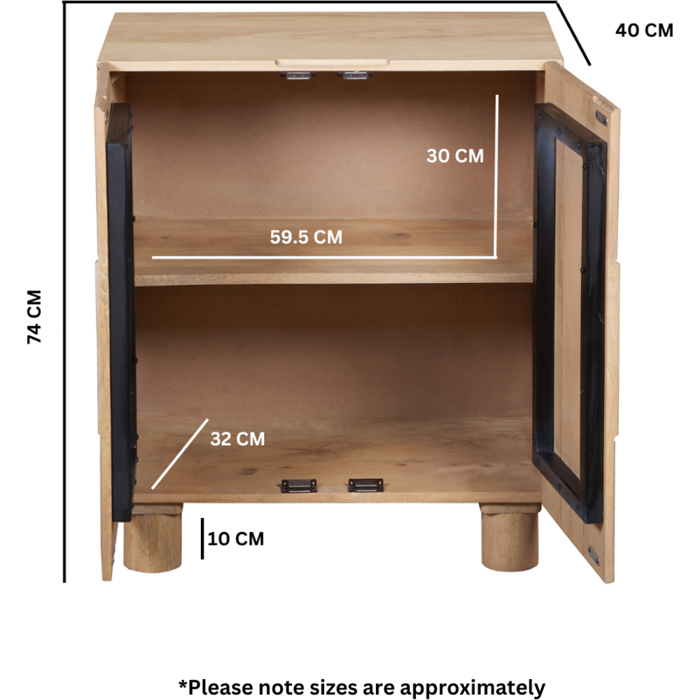 IH Design Ajmer 2 Door Solid Wood Sideboard Image 6