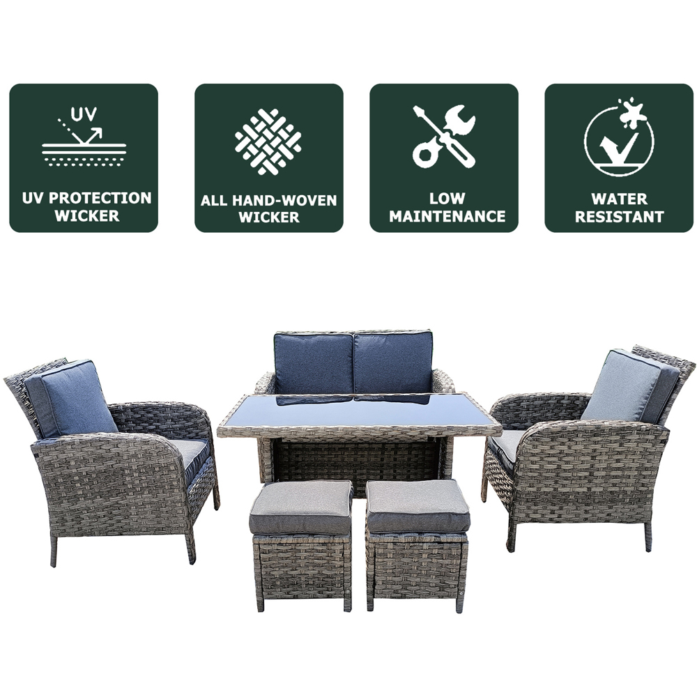 Furniture One 6 Seater Rattan Garden Lounge Set Image 6