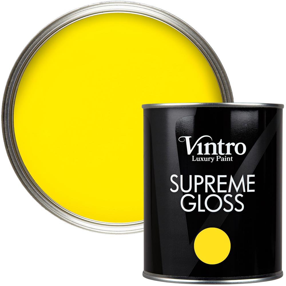Vintro Paint Walls and Ceilings Osborne Yellow Gloss Paint 1L Image 1