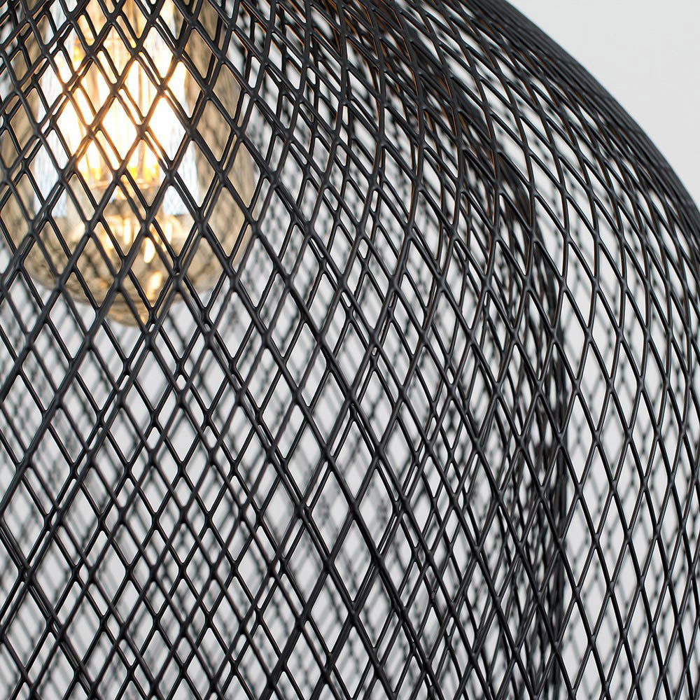 ValueLights Sigmund 2 Tier Matt Black Mesh Pendant Shade Image 7
