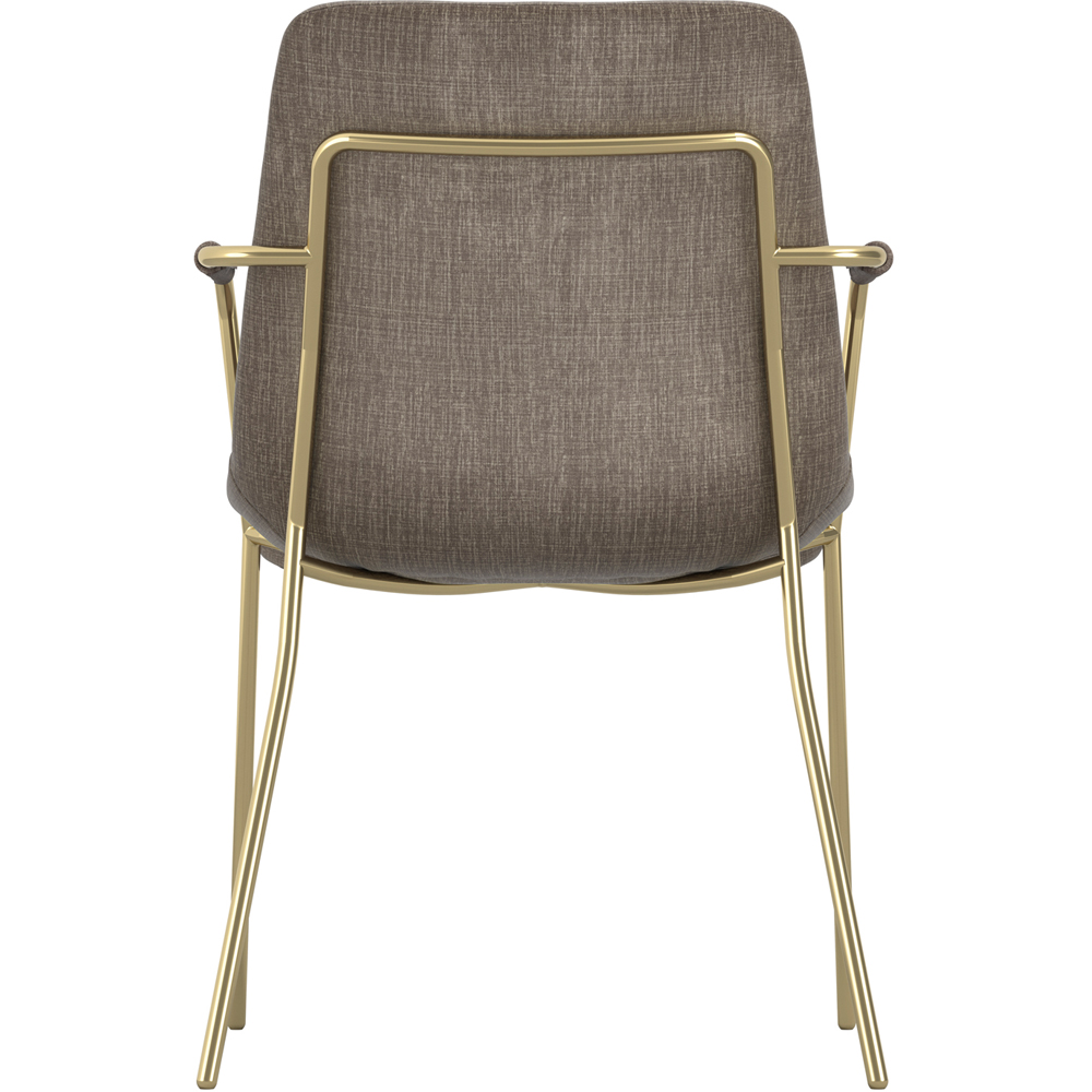 LPD Home Carlo Taupe and Gold and Arms Dining Chair Set of 2 Image 5