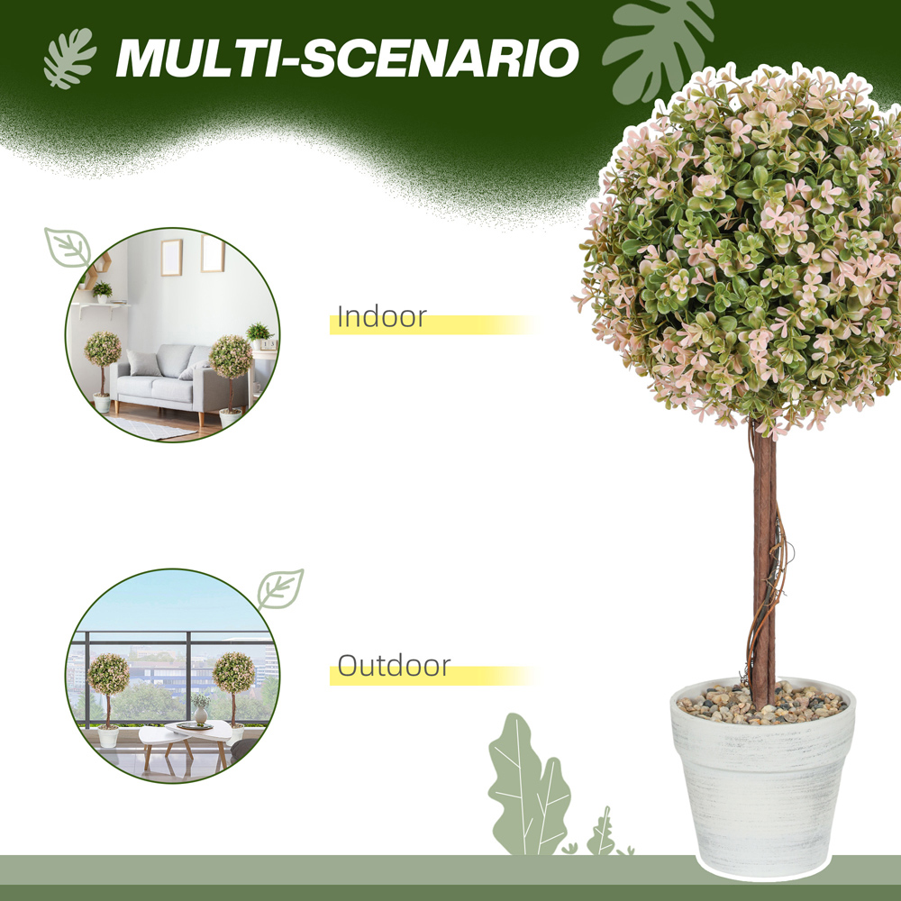 Portland Cream White Decorative Murraya Artificial Plant in Pot 2 Pack Image 7