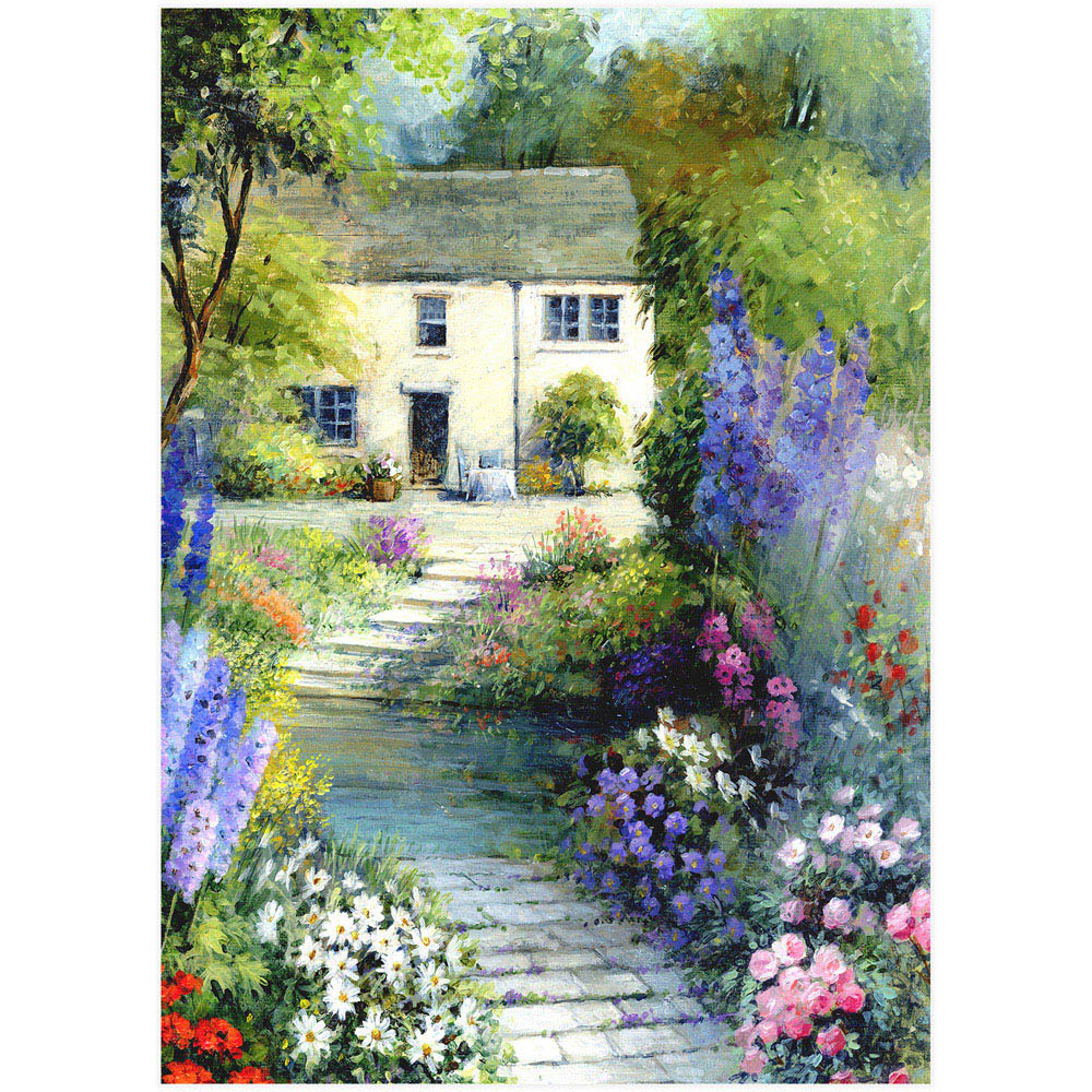 Laura Ashley Cottage Flowers Wooden Frame Wall Art 70 x 100cm Image 4