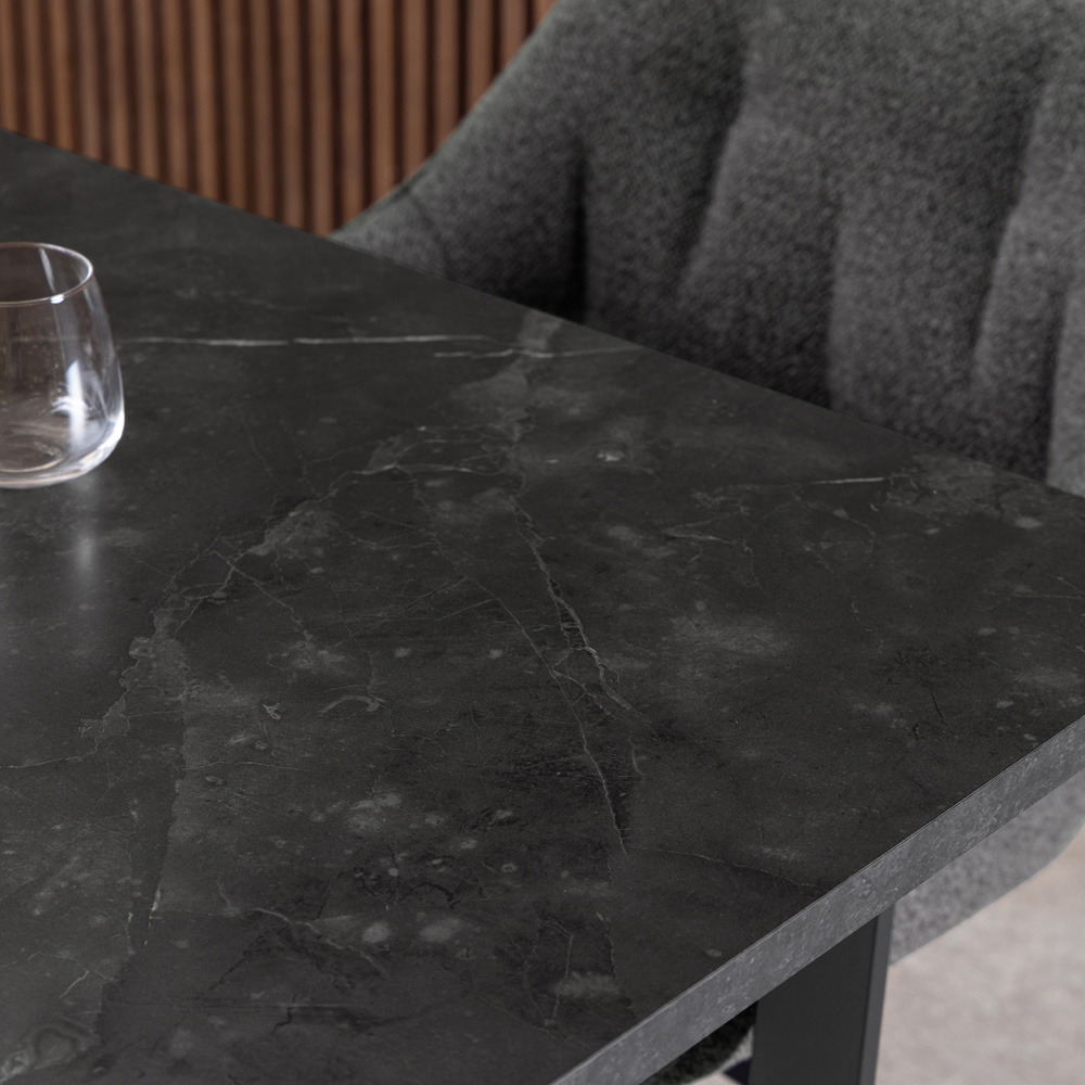 Florence Amble 6 Seater Extending Dining Table Black Image 6