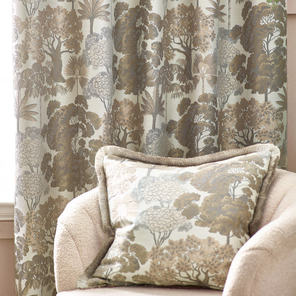 Wylder Natural Woodlands Floral Jacquard Eyelet Curtains 229 x 183cm Image 4