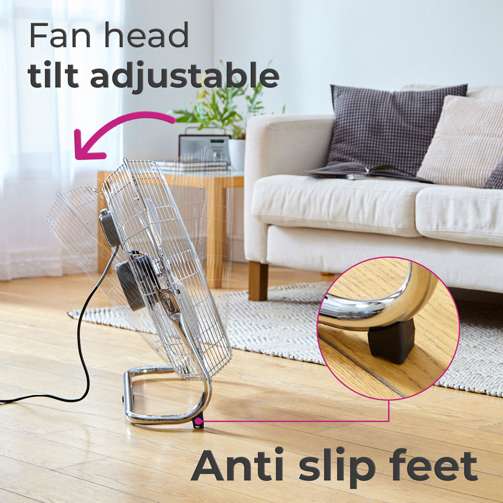 Neo Chrome High Velocity Metal Freestanding Floor Fan 9 inch Image 6