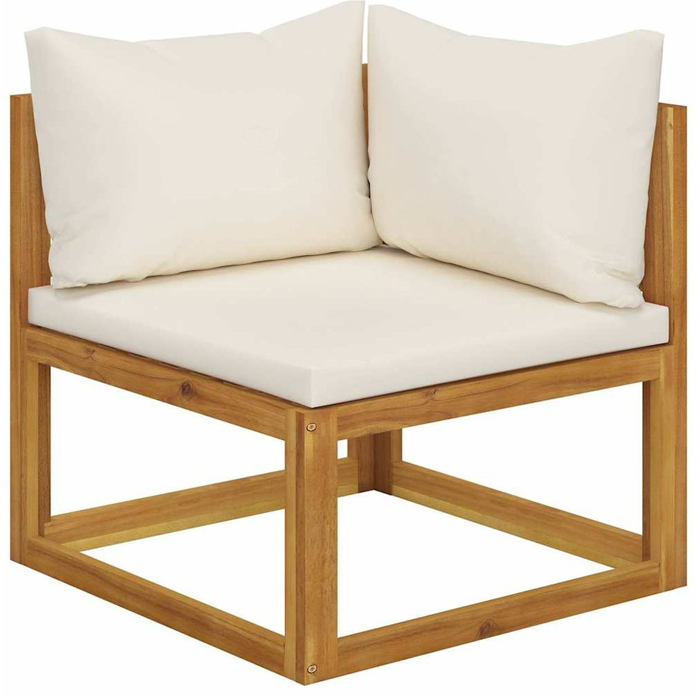 Walplus 4 Seater Solid Acacia Wood Garden Corner Lounge Set with Cushions Image 3