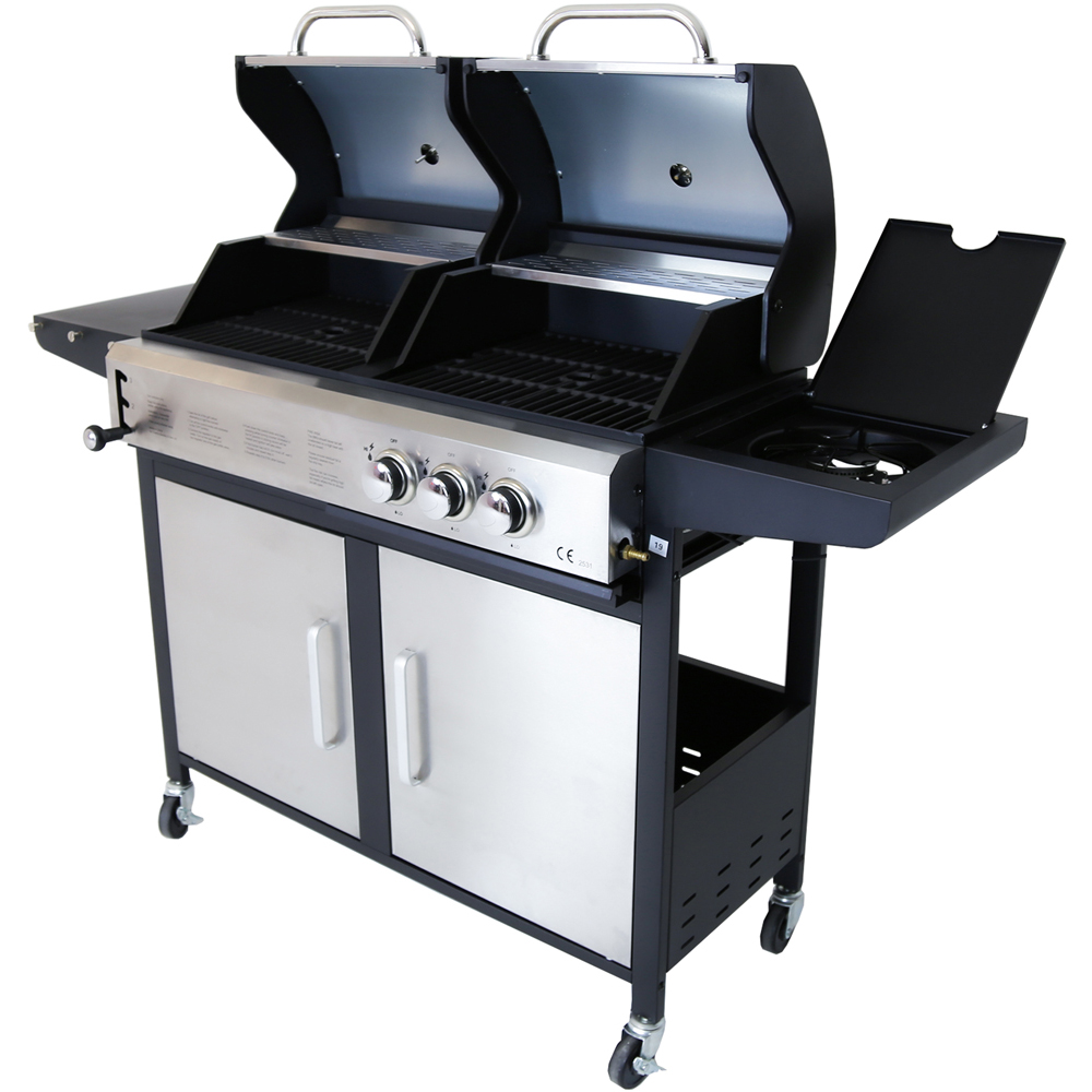 Charles Bentley 2+1 Dual Fuel BBQ Stainless Steel Image 3