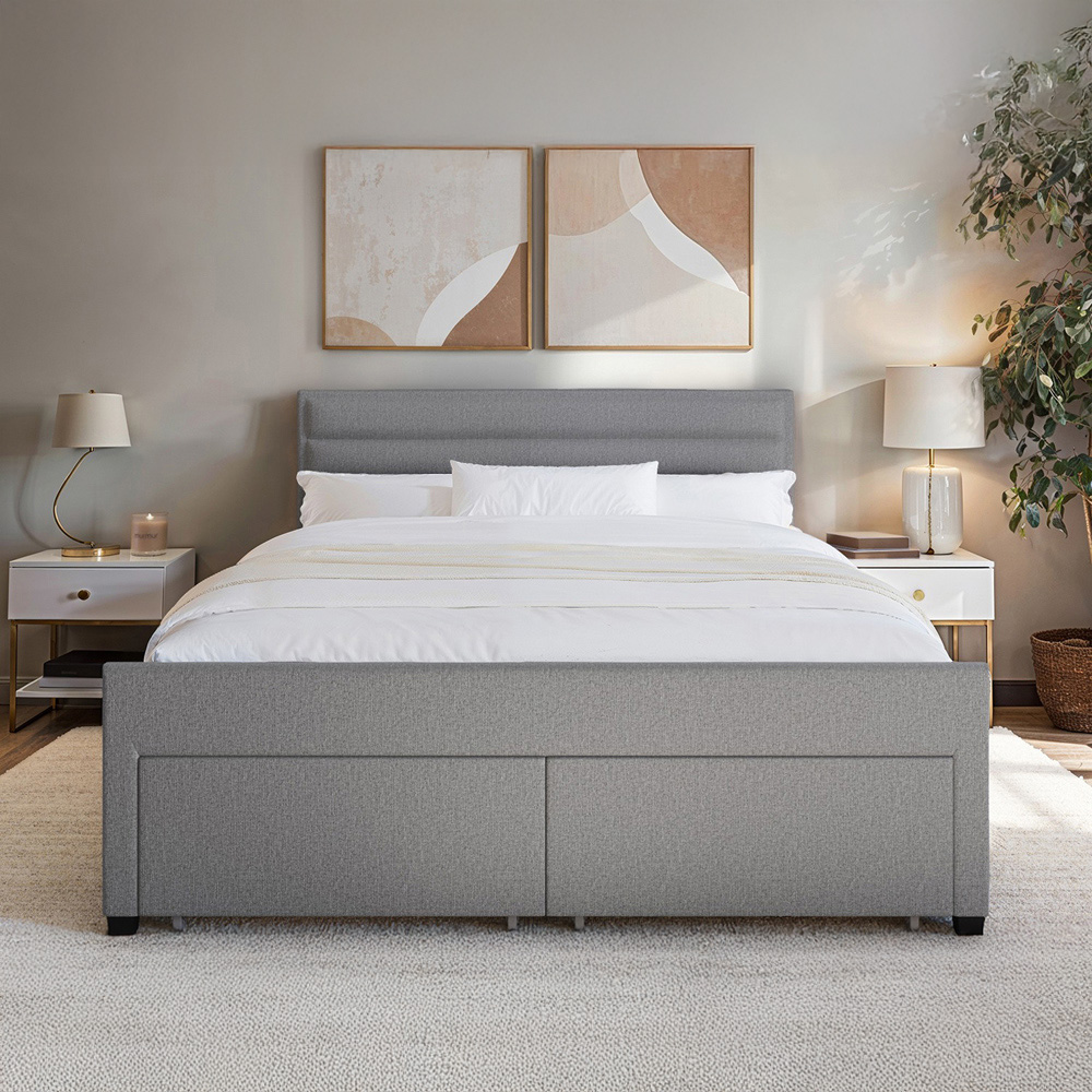 Flair Heybrook King Size Grey 4 Drawer Bed Image 6