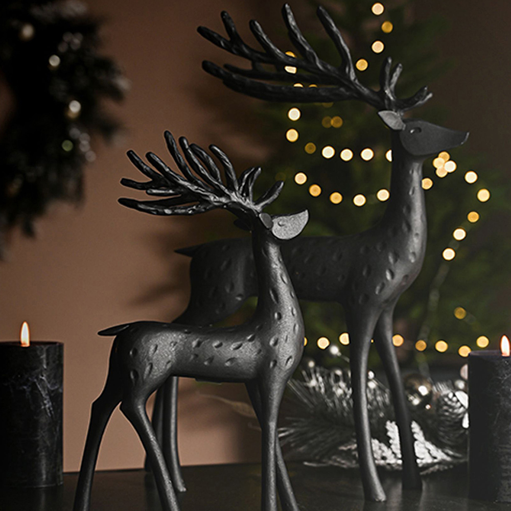 The Christmas Gift Co Black Deer Standing Ornament Image 2