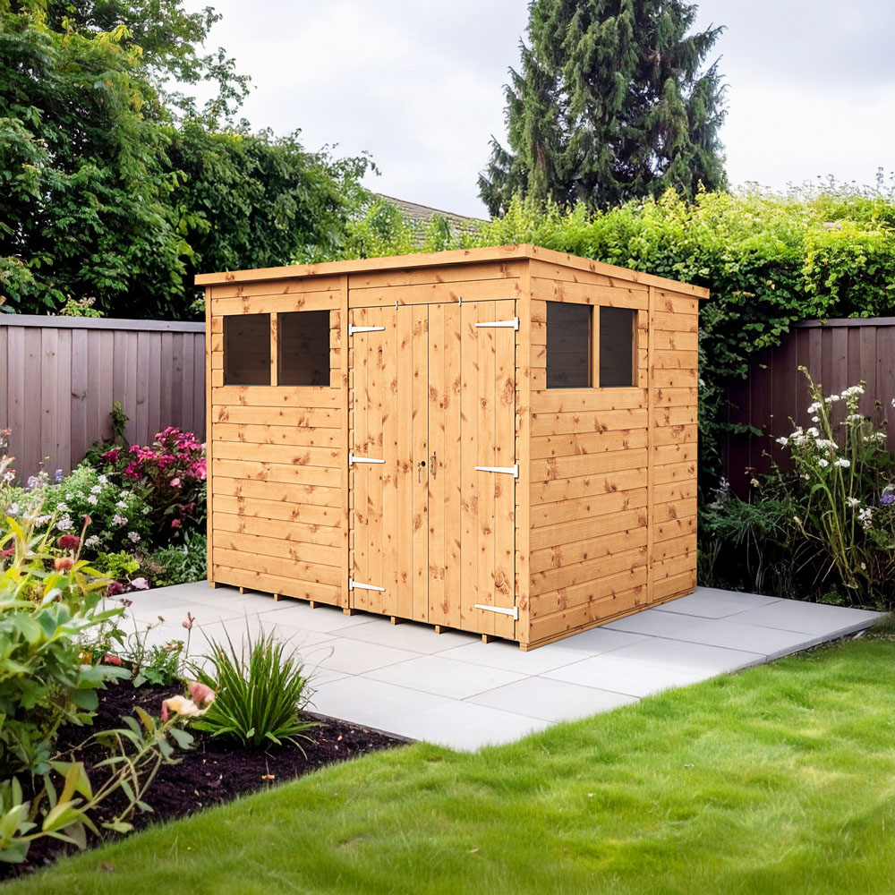 Empire Sheds 8 x 6ft Double Door Tongue and Groove Wooden Pent Garden Shed Image 2