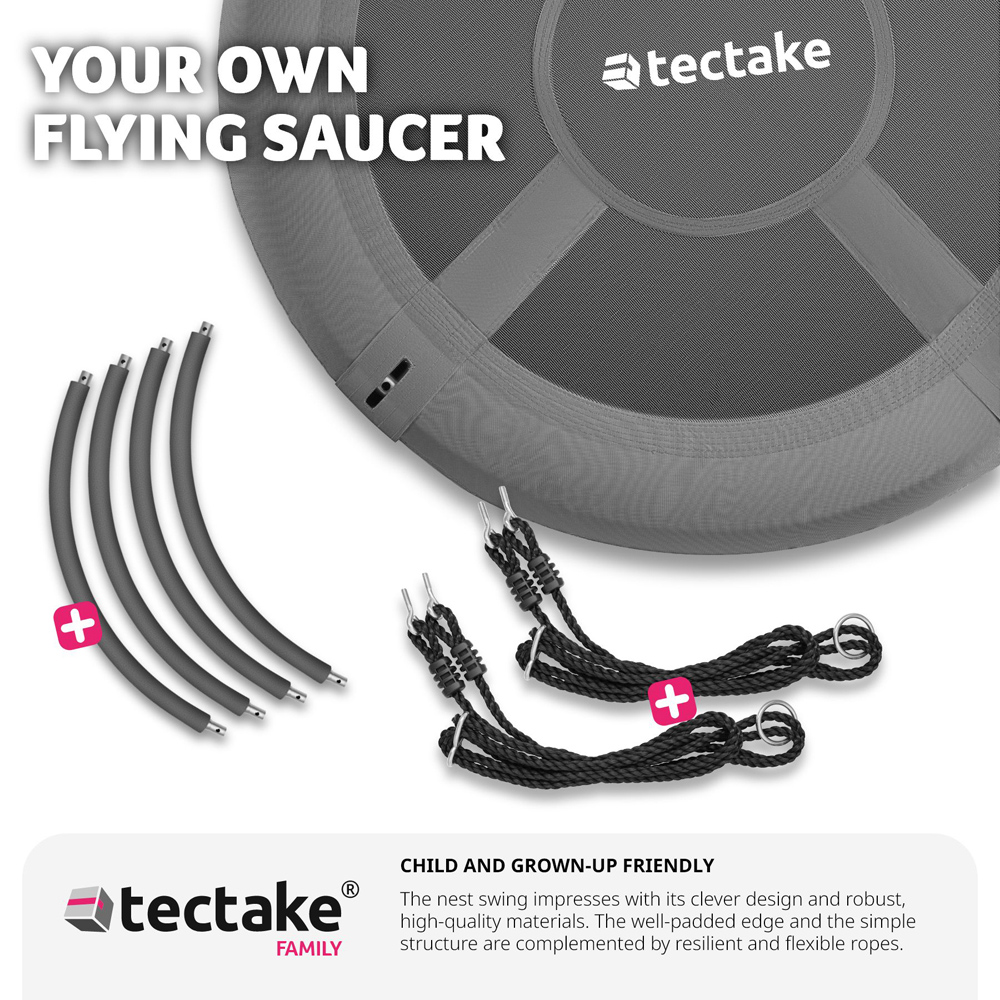 tectake Adjustable and Strong Suspension Swing 300kg 120 x 120cm Image 5
