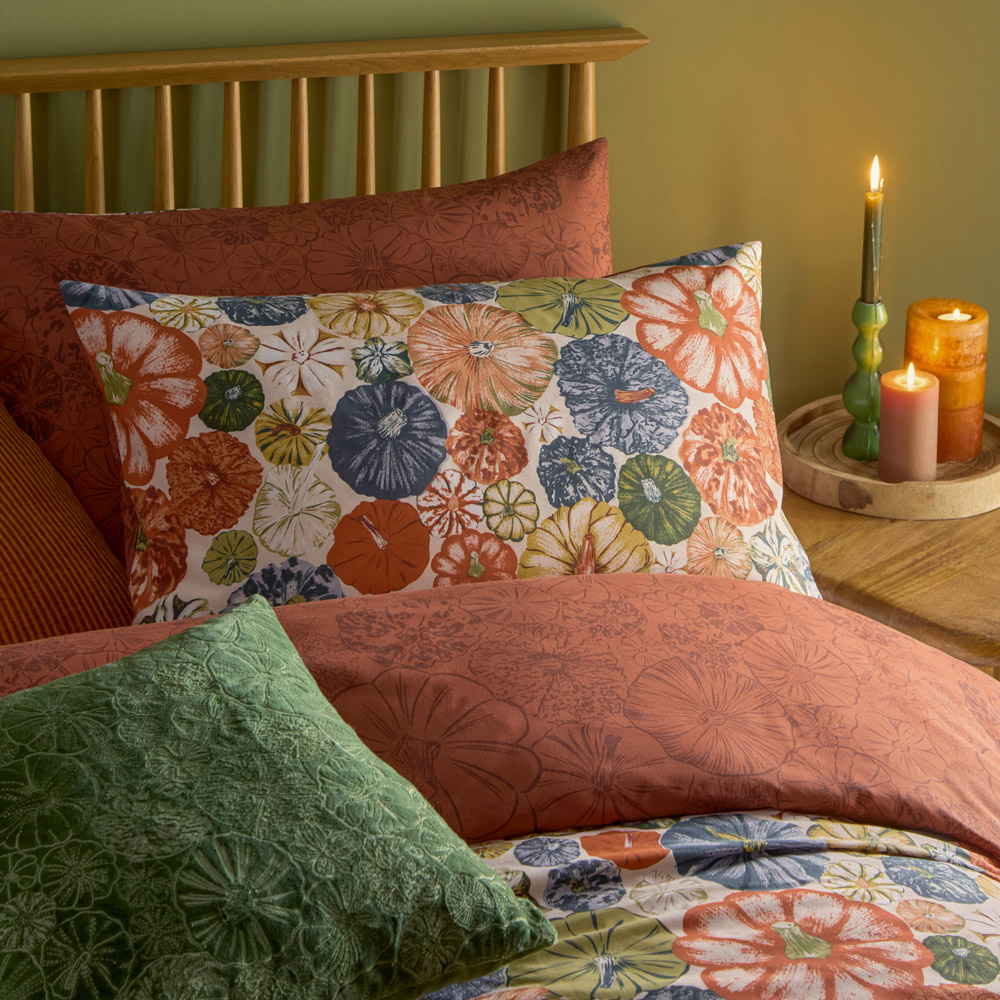 furn. Picking Patch Single Pecan Pumpkin Duvet Cover Set Image 2