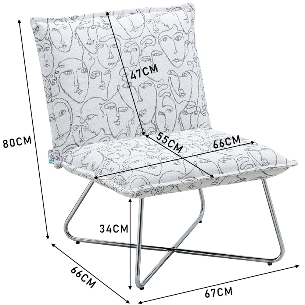 Living and Home Modernism White Accent Chair with Metal Base Image 8