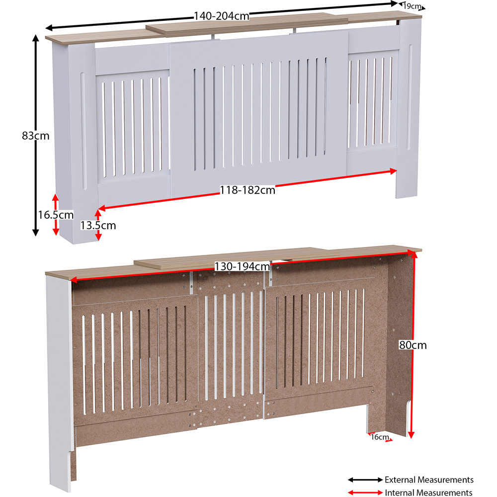 Vida Designs Arlington White Vertical Line Radiator Cover Image 9