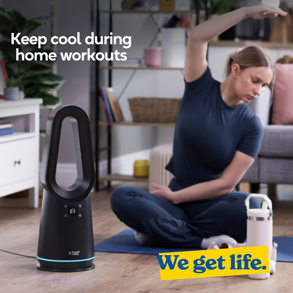 Russell Hobbs Black Smart Oscillating Bladeless Cooling Fan with Remote Image 7