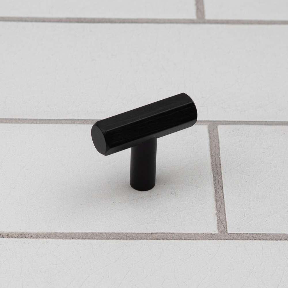 Handle & Home Matt Black Hexagon T-Bar Knob 40mm Image 3