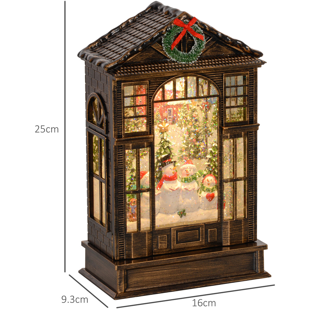 Everglow Bronze Tone with Light Christmas Snow Globe Lantern Image 7