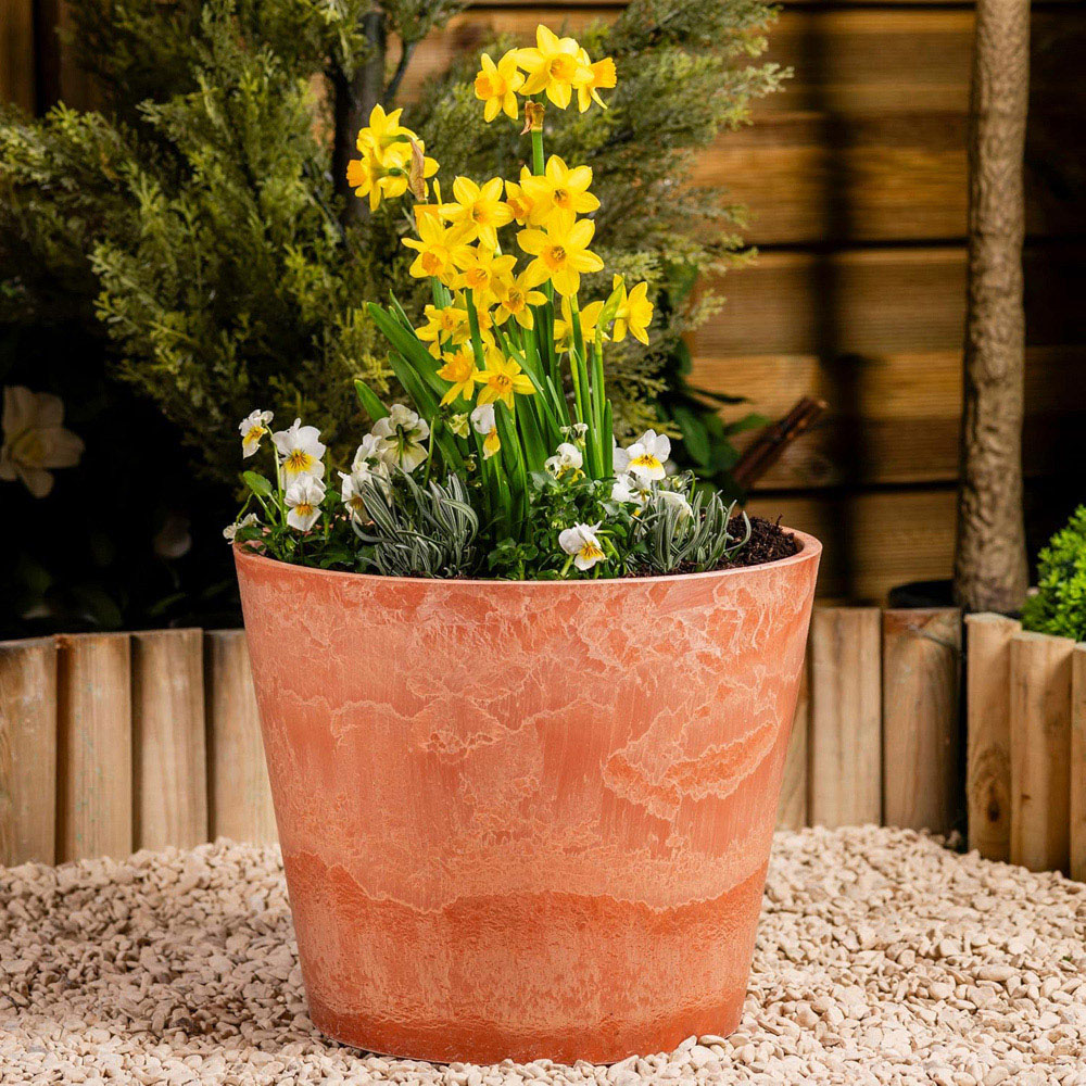 Garden Gear Caesar Terracotta Marble Effect Planter 31cm 2 Pack Image 2