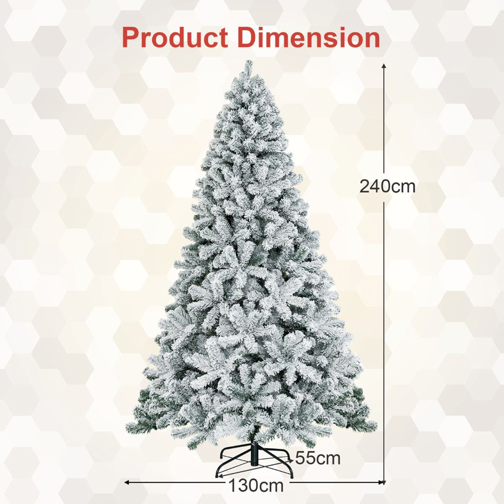 Costway Snow Flocked Artificial Christmas Tree 7.5ft Image 9