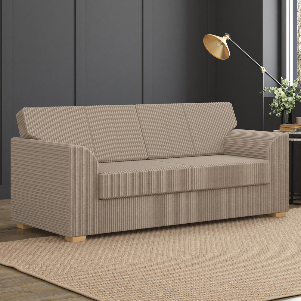 Modo 5 Seater Sable Jumbo Cord Fixed Back Sofa Set Image 5