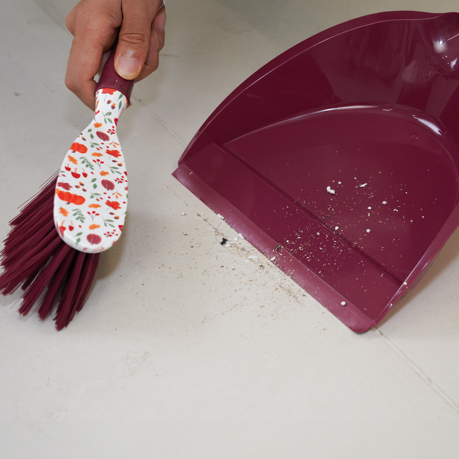 Autumn Pumpkin Dustpan and Brush Set Brown Image 4