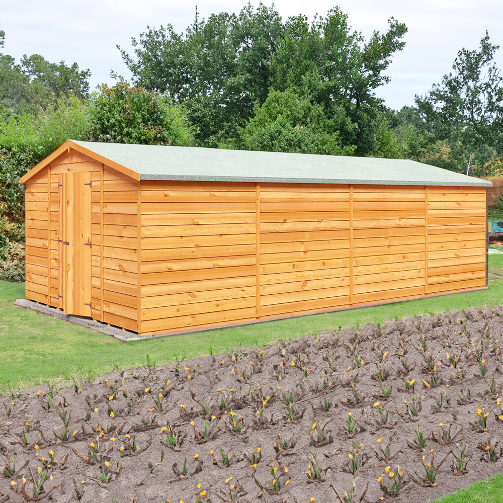 Shire 10 x 20ft Double Door Overlap Apex Wooden Shed Image 1
