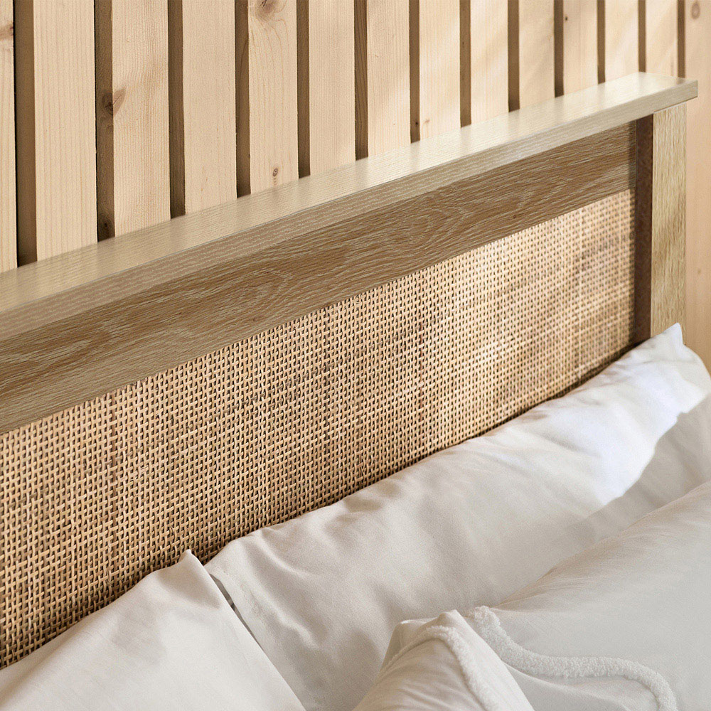 Julian Bowen Padstow Ottoman Double Oak Bed Frame Image 6