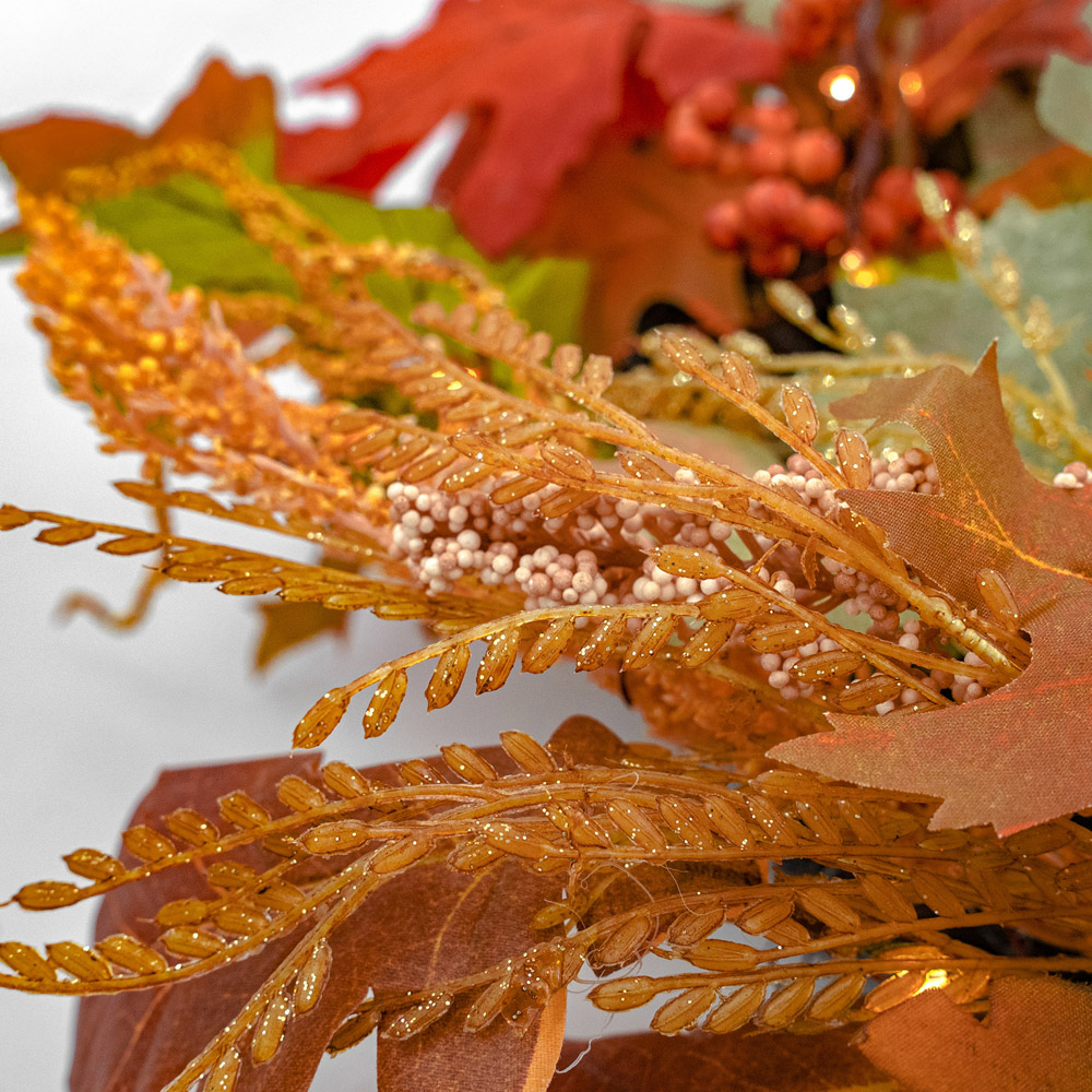 Norfolk Autumn Forest 75 Warm White LED Christmas Wreath with Berries 66cm Image 4