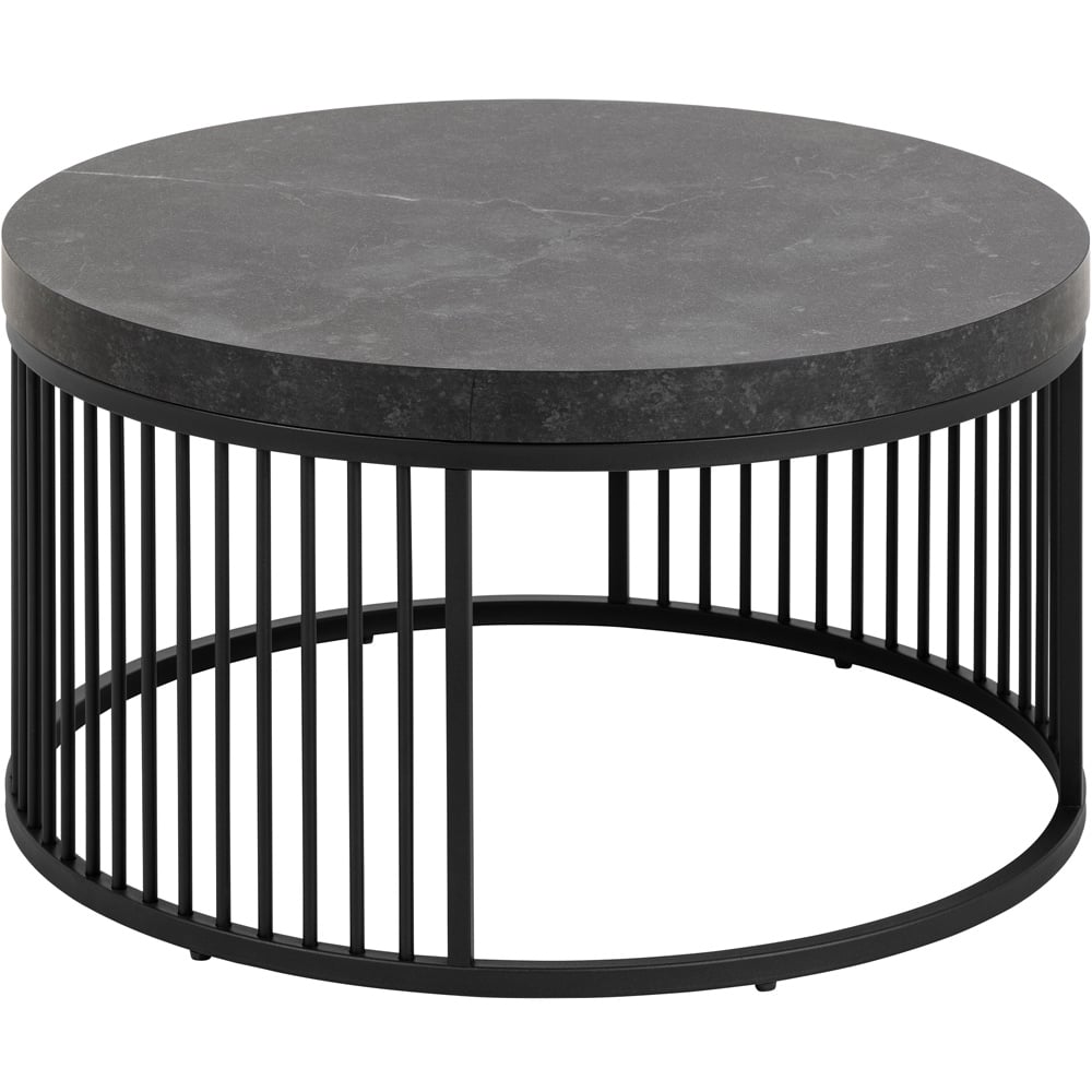 Florence Strington Matt Black Round Coffee Table Image 2