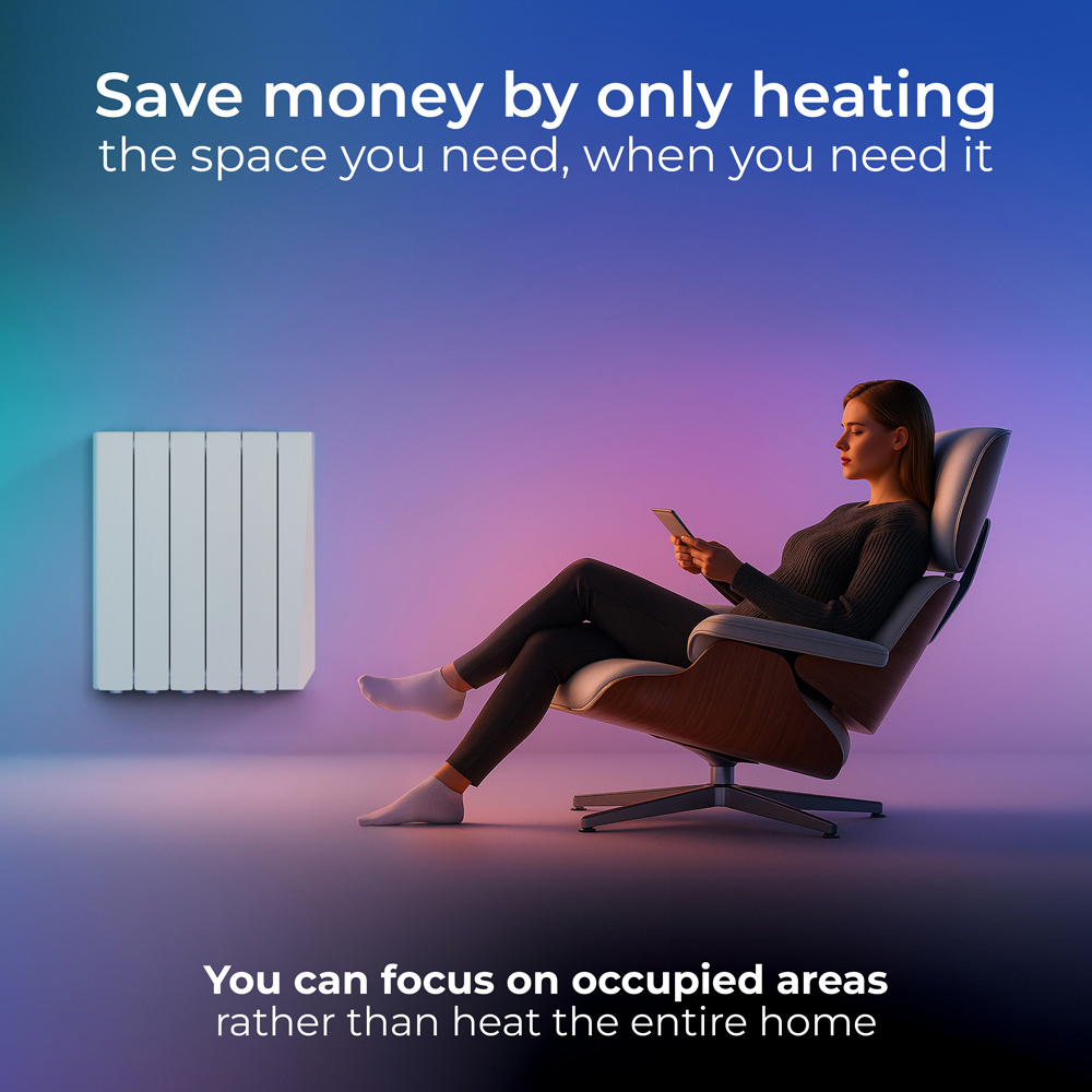 Masterplug SmartEnergy Comfort 5 Fin White Oil Filled Radiator 1000W Image 5