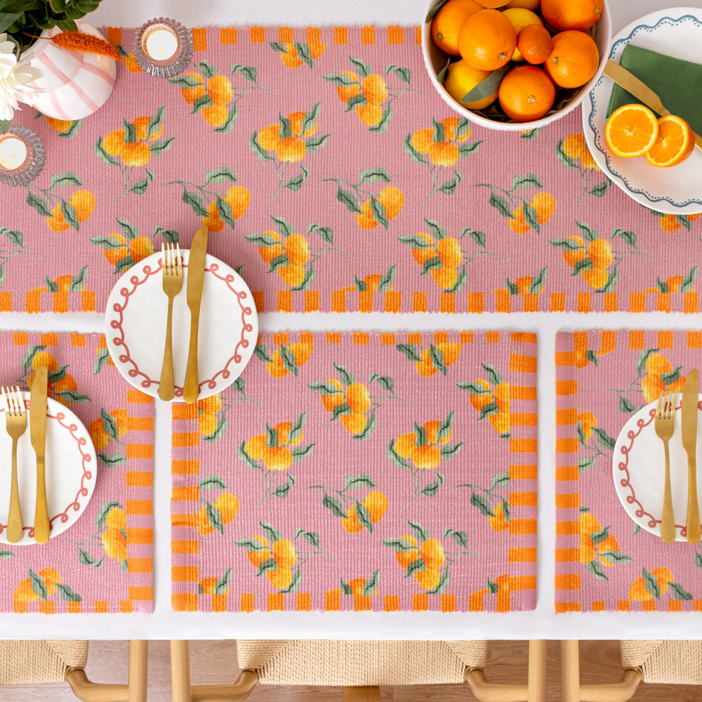 furn. 4 Pack Oranges Pink Placemat 46 x 36cm Image 6
