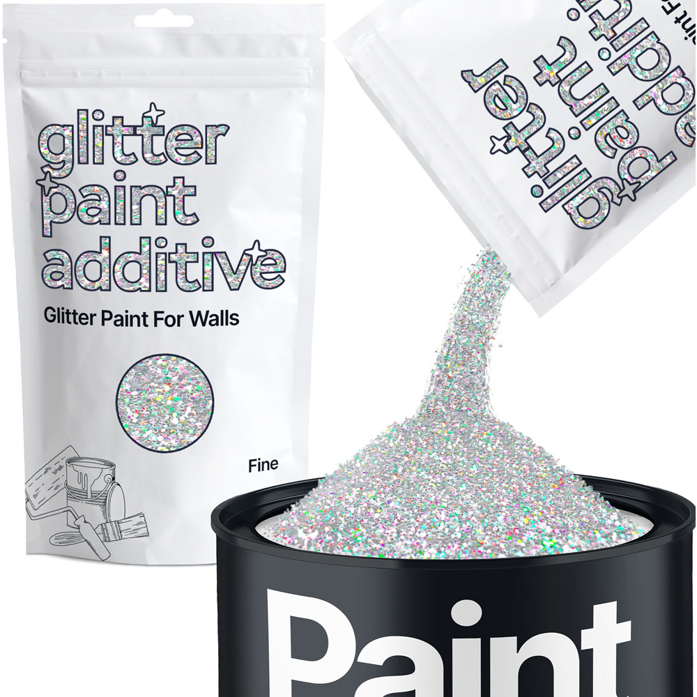 Hemway Glitter Silver Fine Wall Paint Additive 100g Image 2