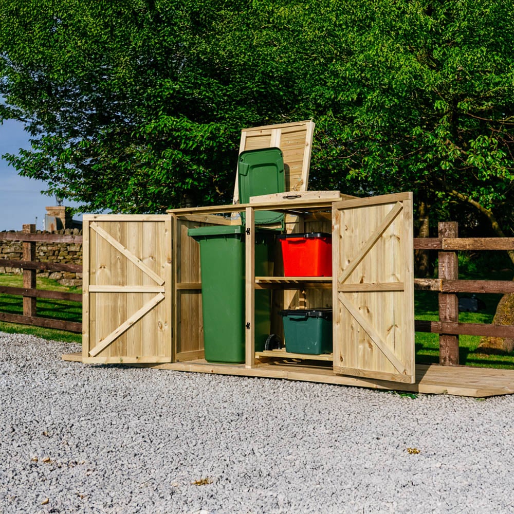 The Garden Village Chatburn 2 Recycle Box Single Wheelie Bin Shed Image 6