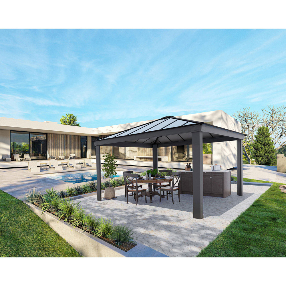 Palram Canopia Dallas 4.2 x 4.2m Grey Gazebo Image 5