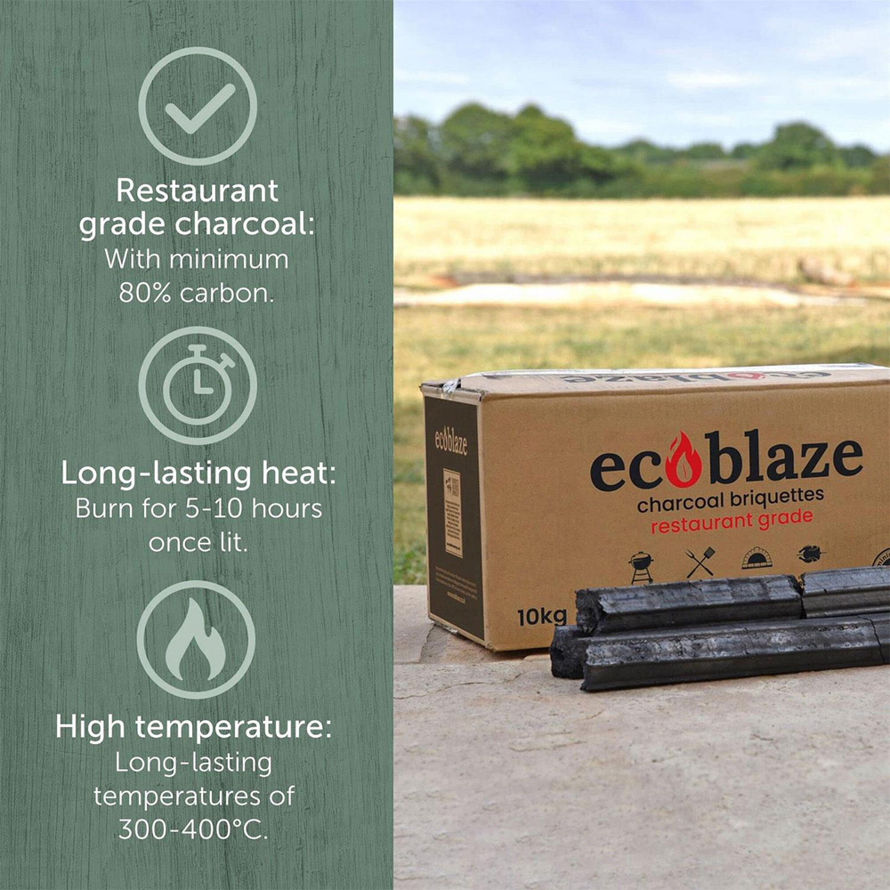 Ecoblaze Restaurant Grade Briquettes Charcoal 10 Kg Image 2