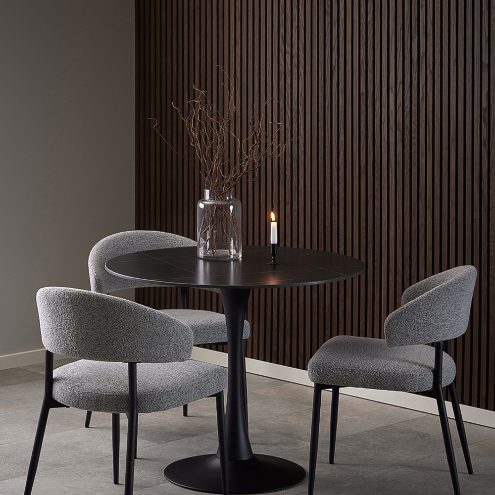 Florence Malta Ceramic Round Dining Table Black Image 8