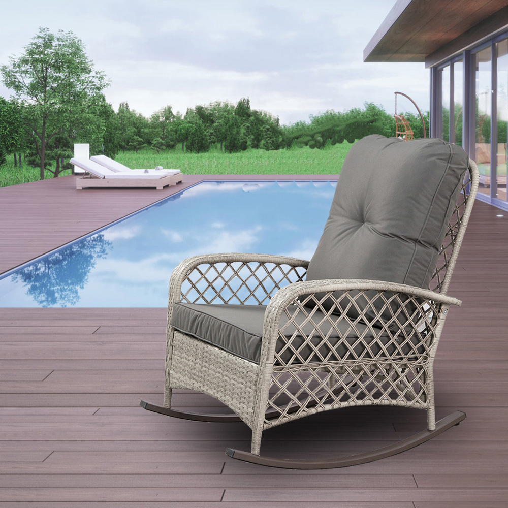 Furniture One Rattan Garden Rocking Chair Image 4