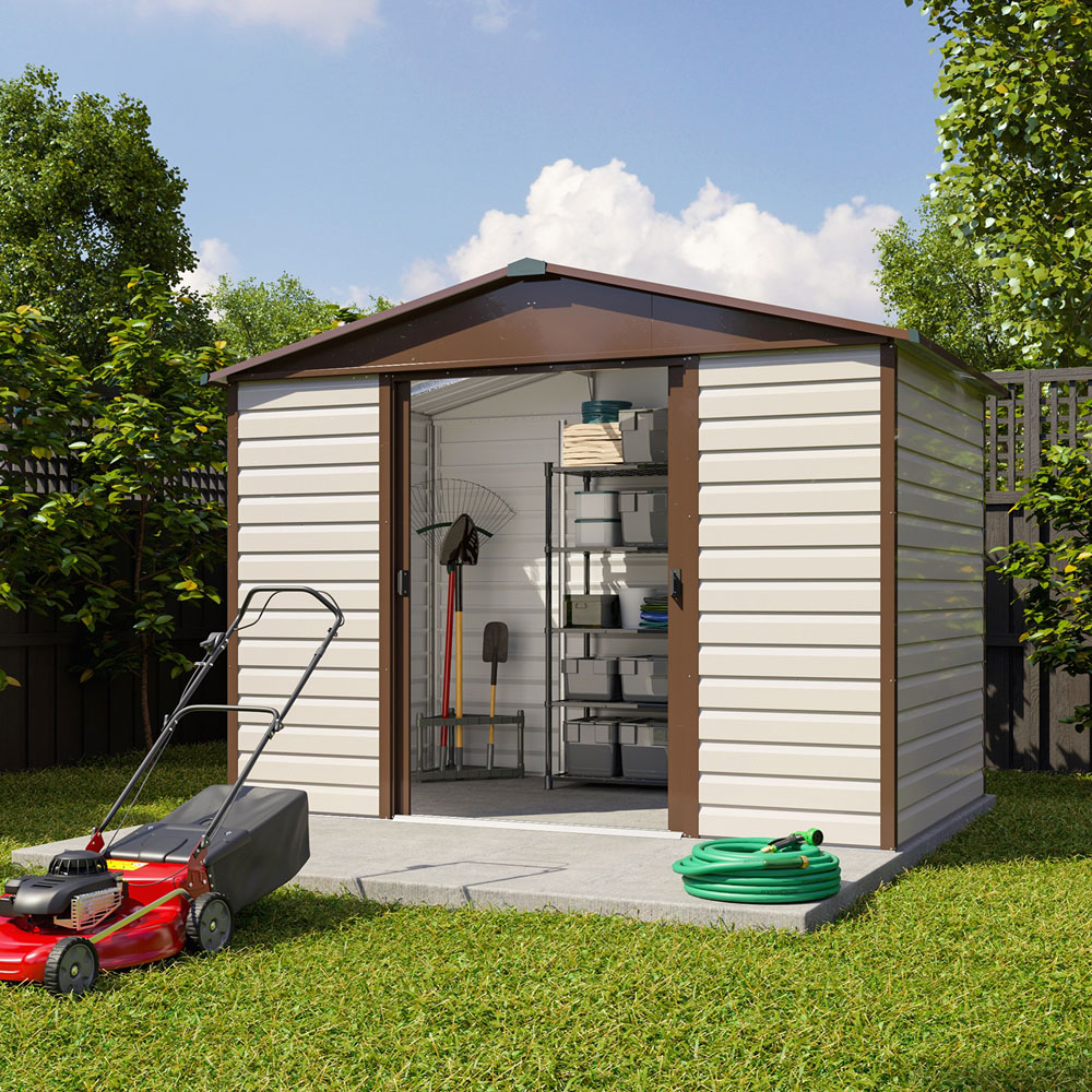 Yardmaster 10 x 8ft Shiplap Deluxe Apex Metal Storage Shed Image 2