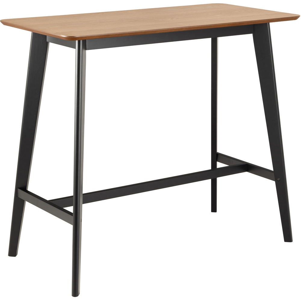 Florence Roxby 2 Seater Bar Dining Table Black and Oak Image 2