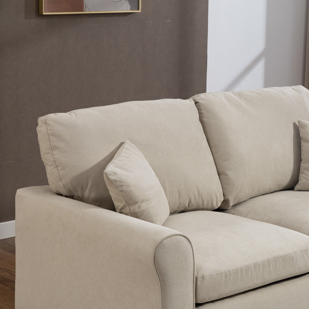 Artemis Home Lewiston 2 Seater Beige Fabric Sofa Bed Image 2