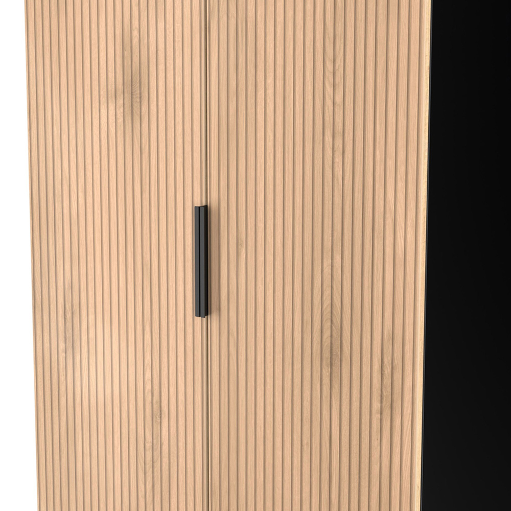 Crowndale Java 2 Door Slatt Effect and Black Wardrobe Image 6